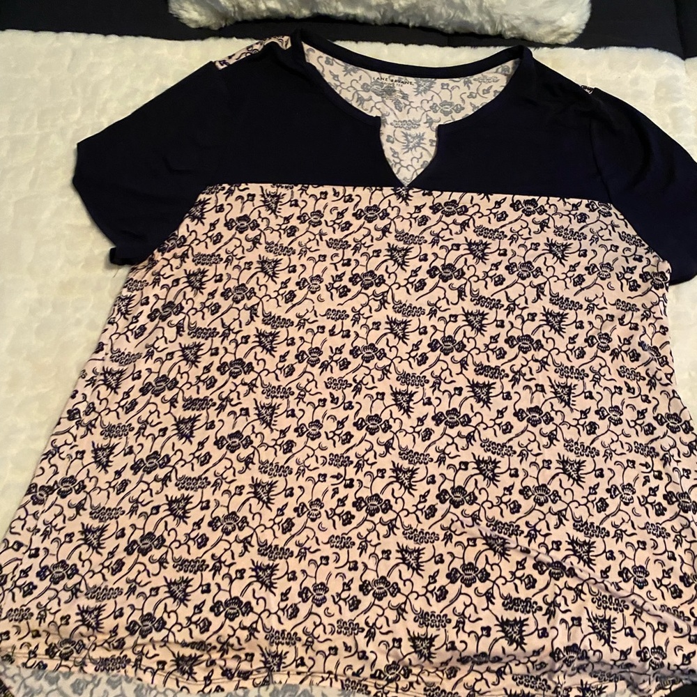 Short sleeve pink and navy swing tops 1x